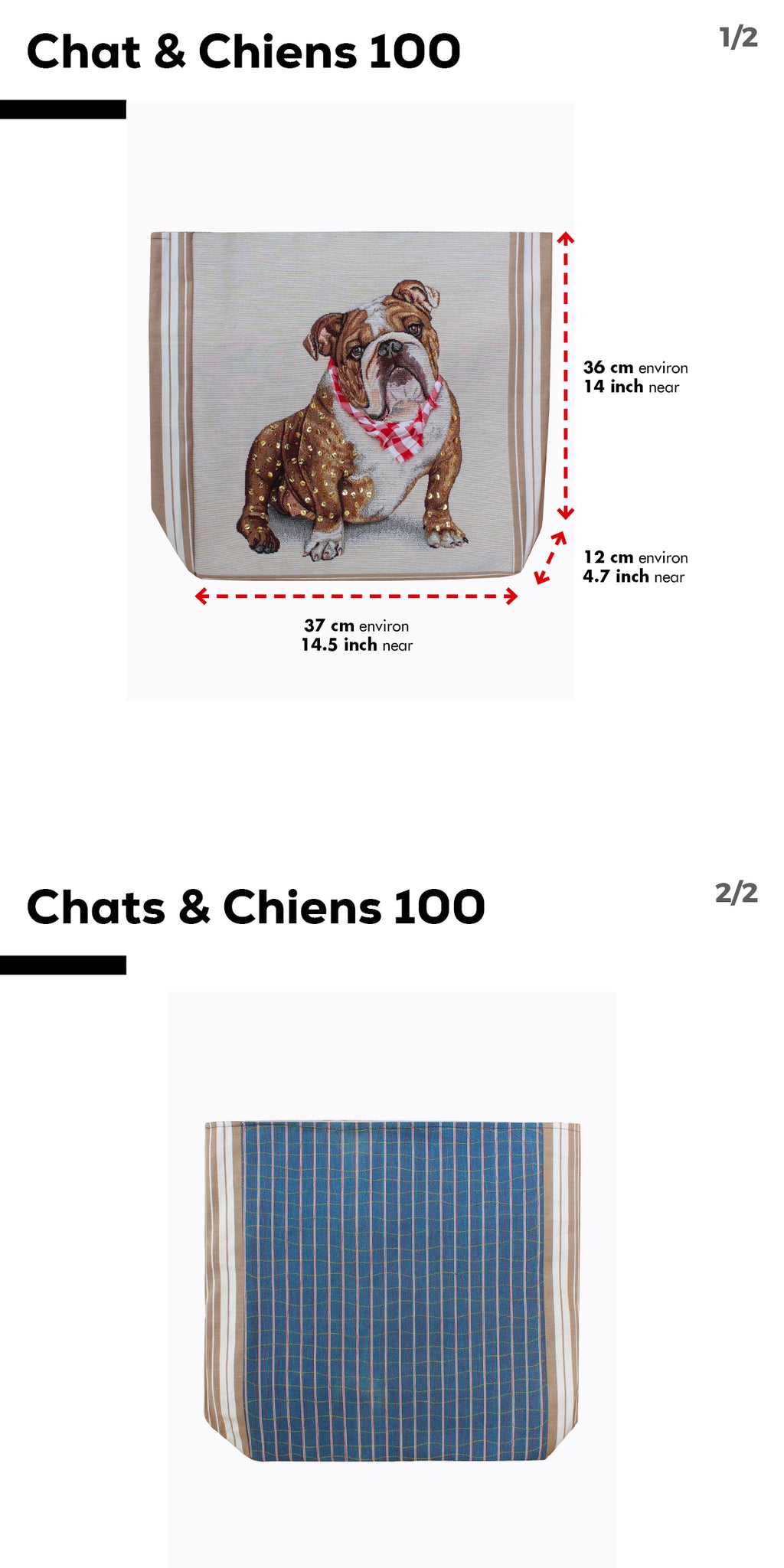 Sac cabas avec la broderie personnalisable d'un chien faite main