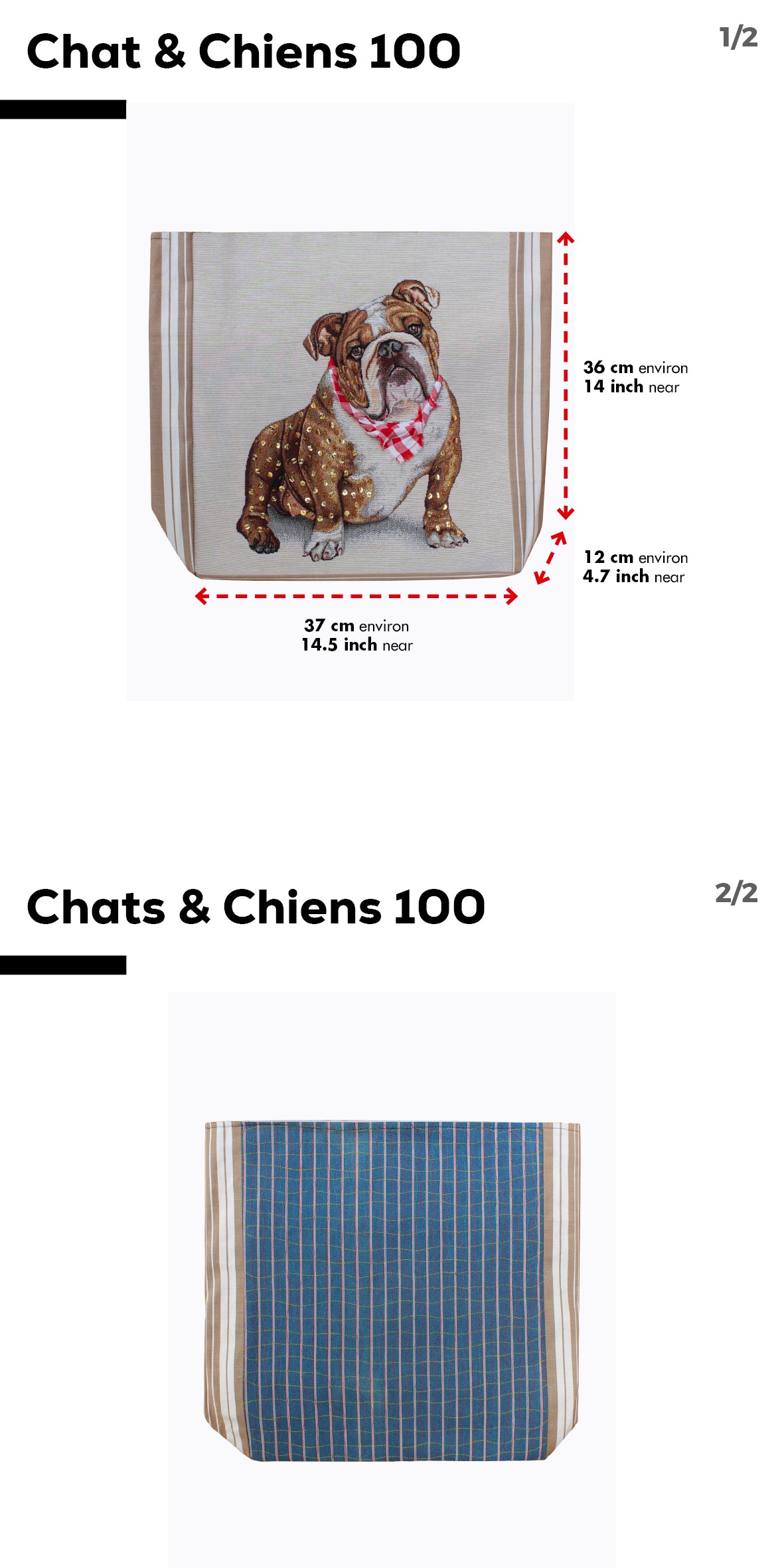 Sac cabas avec la broderie personnalisable d'un chien faite main