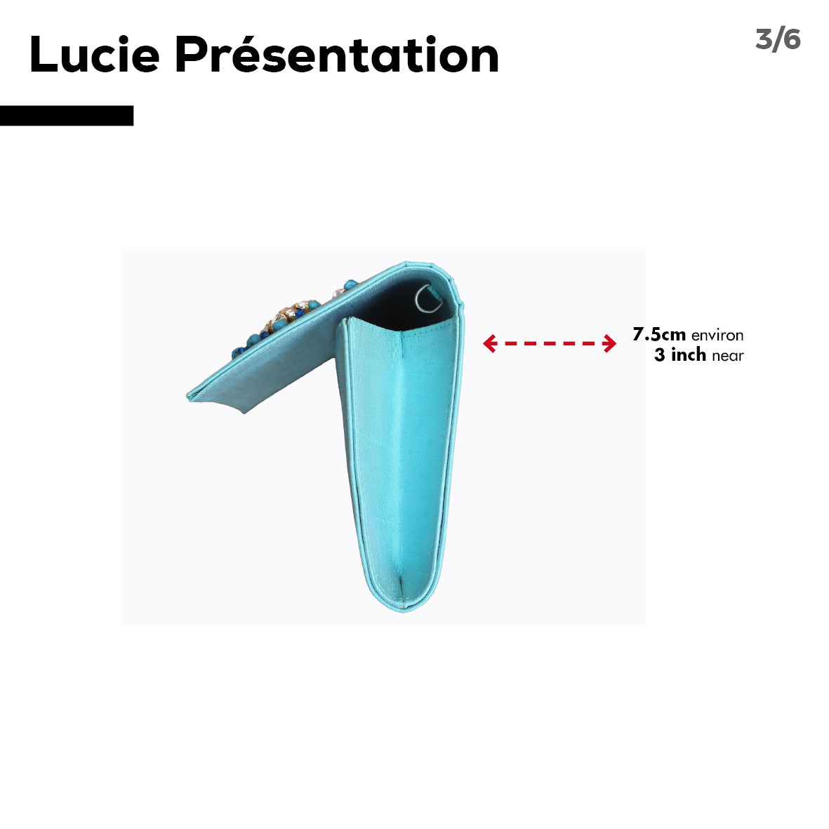 Pochette Haute Couture Lucie. Pièce unique brodée et ornée de bijoux vintage.