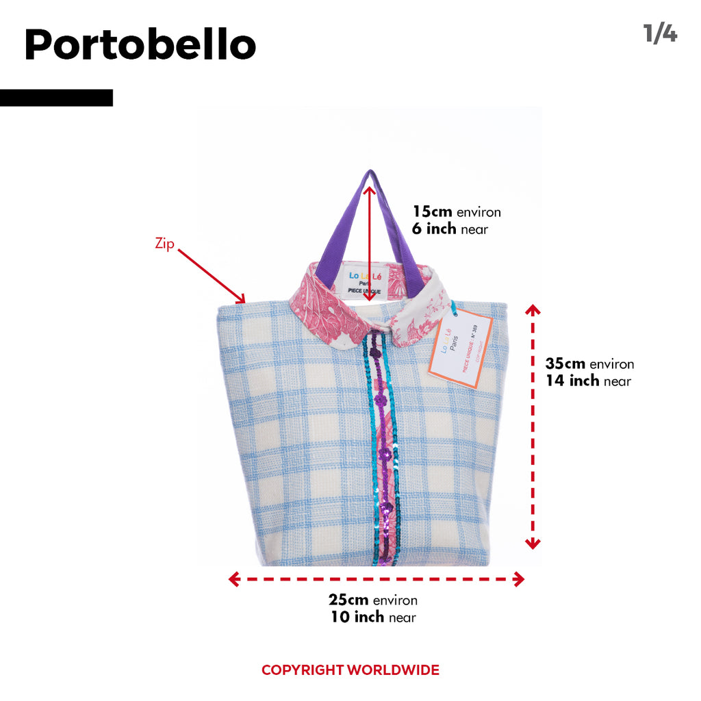 Sac cabas Portobello. Pièce originale et élégante. Style intemporel et respectueux du recycling.