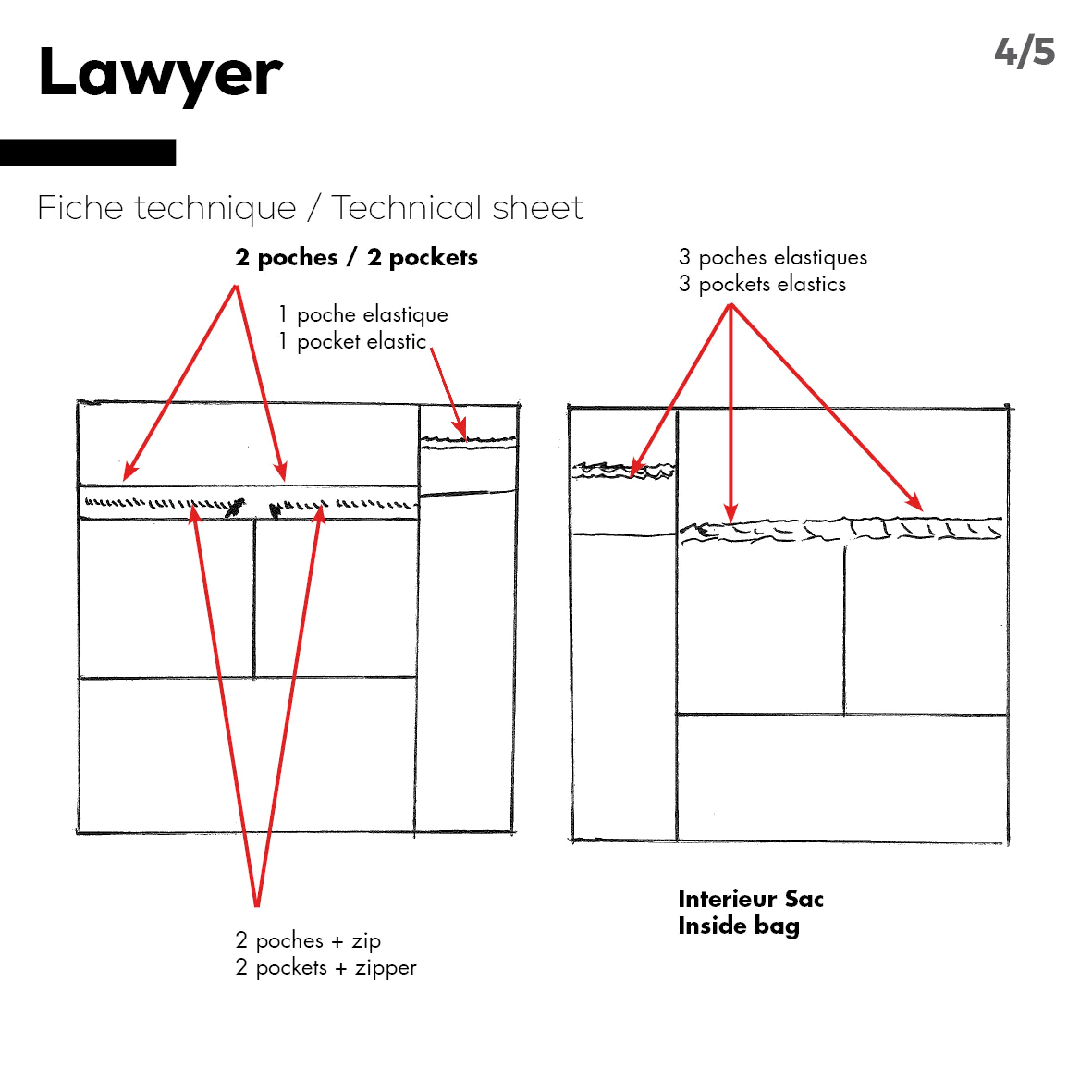 Sac cabas pièce unique Lawyer inspiré par les professions du droit et brodé à la main.